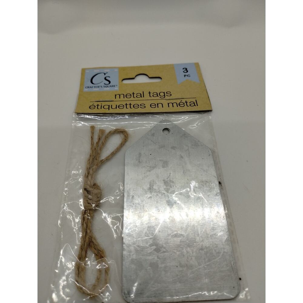 Crafter's Square - Metal Tags - Pointy Top - Galvanized - Approx 4"x2" - 3 Pack